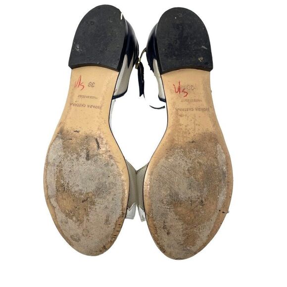 Bionda Castana leather sandals EU38 italy BoxB Color block White and blue ankle - Picture 4 of 5